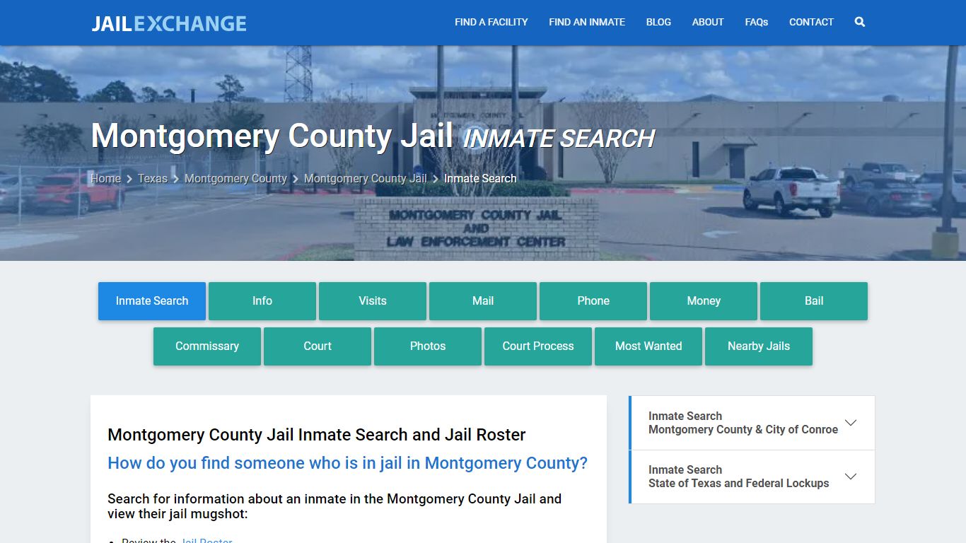 Inmate Search: Roster & Mugshots - Montgomery County Jail, TX